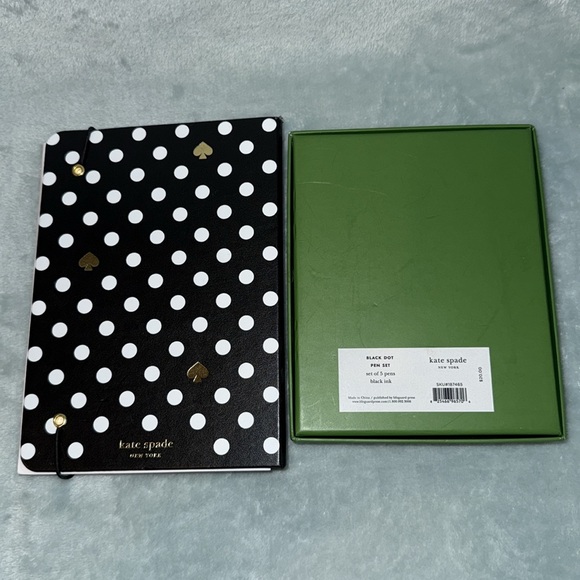 kate spade Black and White Polka Dot Address Book with Pen Set - Picture 3 of 10
